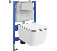 Mexen Stella conjunto de instalación empotrada para WC, estructura neumática Tex Air XS-F con taza de WC y asiento de cierre 101595 5907931049175