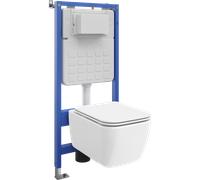 Mexen Stella conjunto empotrado WC bastidor neumático Tex Air Slim con inodoro y asiento de cierre suave, blanco 101591 5907931049137