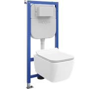 Mexen Stella conjunto empotrado WC estructura neumática Tex Air E con taza de WC y asiento de cierre suave, blanco 101586 5907931049083