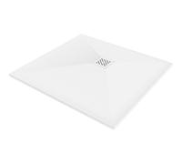 Mexen Stone+ plato de ducha cuadrado de compuesto de 100 x 100 cm, blanco, cubre desagüe blanco - 44101010-W 24852 5905315222572