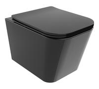 Mexen Teo inodoro miska sin reborde con asiento de cierre suave slim, duroplast, negro brillante - 30854070 4408 5903163382646