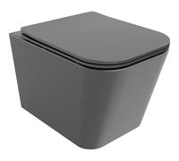 Mexen Teo inodoro sin reborde con asiento de cierre suave slim, duroplast, gris oscuro mate - 30854071 5222 5907709175617
