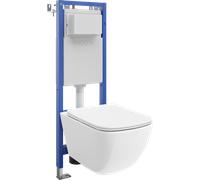 Mexen Timo juego empotrado WC estructura estrecha, esquina Tex W con taza WC Tornado y asiento de cierre suave, blanco 101643 5907931049625