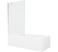 Mexen Vega bañera rectangular 150 x 70 cm con panel y mampara de 1 hoja 100 cm, transparente, cromo - 550115070X9510000001 22290 5905315204806