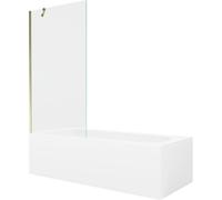 Mexen Vega bañera rectangular 150 x 70 cm con panel y mampara de 1 hoja 90 cm, transparente, dorado - 550115070X9509000050 22295 5905315204851