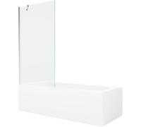 Mexen Vega bañera rectangular 160 x 70 cm con panel y mampara de 1 hoja 90 cm, transparente, cromo - 550116070X9509000001 22319 5905315205094