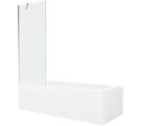 Mexen Vega bañera rectangular 160 x 70 cm con revestimiento y mampara de 1 hoja de 70 cm, transparente, cromo 22317 5905315205070