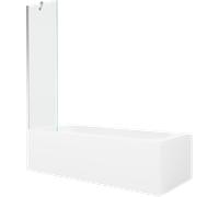 Mexen Vega bañera rectangular 160 x 70 cm con revestimiento y pantalla de 1 hoja de 50 cm, transparente, cromo 22315 5905315205056