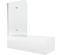 Mexen Vega bañera rectangular 170 x 70 cm con panel y mampara de 2 hojas 80 cm, transparente, cromo - 550117070X9008020100 13154 5907709162785