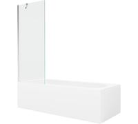 Mexen Vega bañera rectangular 170 x 70 cm con revestimiento y mampara de 1 hoja 70 cm, transparente, cromo 22347 5905315205377