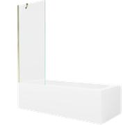 Mexen Vega bañera rectangular 170 x 70 cm con revestimiento y mampara de 1 hoja 70 cm, transparente, dorado 22353 5905315205438