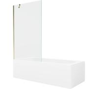 Mexen Vega bañera rectangular 170 x 70 cm con revestimiento y pantalla de 1 hoja de 100 cm, transparente, dorado 22357 5905315205469