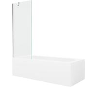 Mexen Vega bañera rectangular 180 x 80 cm con revestimiento y mampara de 1 hoja 70 cm, transparente, cromo 22379 5905315205674