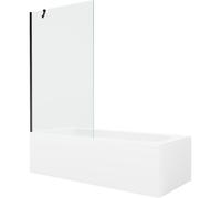 Mexen Vega bañera rectangular 180 x 80 cm con revestimiento y pantalla 1 hoja 100 cm, transparente, negro 22394 5905315205827