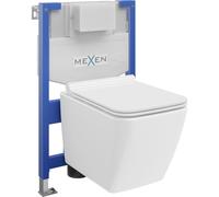 Mexen Vega conjunto empotrado WC bastidor Fenix XS-F con taza WC y tapa de cierre suave, blanco brillante - 68030654000 13122 5907709163980