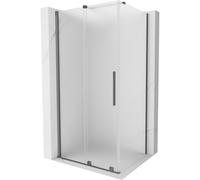 Mexen Velar cabina de ducha corredera 120 x 85 cm, escarcha, metal de pistola - 871-120-085-31-95 44512 5905315291400