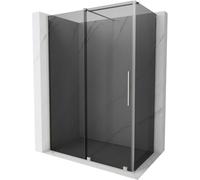 Mexen Velar cabina de ducha corredera 130 x 75 cm, grafito, níquel cepillado - 871-130-075-41-97 49297 5905315297624