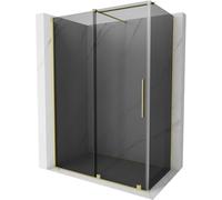 Mexen Velar cabina de ducha corredera 160 x 70 cm, grafito, dorado cepillado - 871-160-070-41-55 47834 5905315294432