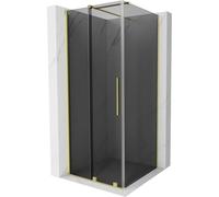 Mexen Velar cabina de ducha corrediza 100 x 100 cm, grafito, oro cepillado - 871-100-100-41-55 47416 5905315294067