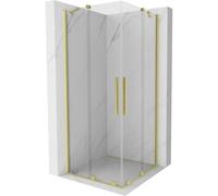 Mexen Velar Cabina de ducha doble corredera 90 x 90 cm, transparente, oro cepillado - 871-090-090-02-55 24652 5905315220257