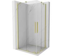Mexen Velar Ducha doble, cabina de ducha deslizante 100 x 90 cm, transparente, oro cepillado - 871-100-090-02-55 24653 5905315220264