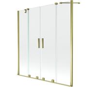 Mexen Velar Dúo de mampara de bañera de 2 hojas correderas 160 x 150 cm, transparente, dorado - 896-160-000-02-50 24699 5905315221940