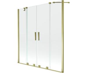 Mexen Velar Dúo de mampara de bañera de 2 hojas correderas 160 x 150 cm, transparente, dorado - 896-160-000-02-50 24699 5905315221940