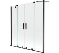 Mexen Velar Dúo de mampara de bañera de 2 hojas deslizantes 150 x 150 cm, transparente, negro - 896-150-000-02-70 24728 5905315222237