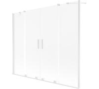 Mexen Velar Duo mampara de bañera de 2 paneles deslizantes 190 x 150 cm, escarcha, blanco - 896-190-000-32-20 41816 5905315277374