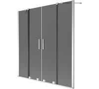 Mexen Velar Duo mampara de baño de 2 hojas deslizantes 140 x 150 cm, grafito, cromo - 896-140-000-42-01 41967 5905315277954