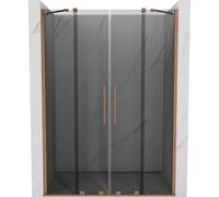 Mexen Velar Duo puerta de ducha corredera 160 cm, grafito, cobre cepillado - 871-160-000-42-65 50630 5905315315144
