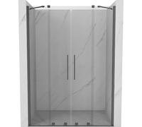 Mexen Velar Duo puerta de ducha corredera 160 cm, transparente, metal gun - 871-160-000-02-95 50422 5905315298973