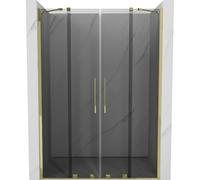 Mexen Velar Duo puertas de ducha correderas 150 cm, grafito, dorado - 871-150-000-42-50 50598 5905315314956