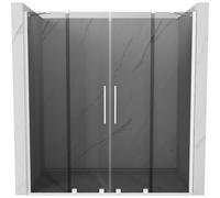Mexen Velar Duo puertas de ducha correderas 200 cm, grafito, blanco - 871-200-000-42-20 50596 5905315314932