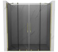 Mexen Velar Duo puertas de ducha correderas 200 cm, grafito, dorado - 871-200-000-42-50 50602 5905315314994