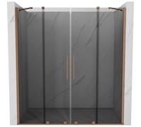 Mexen Velar Duo puertas de ducha deslizantes 170 cm, grafito, cobre cepillado - 871-170-000-42-65 50631 5905315315151
