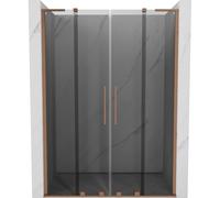 Mexen Velar L Duo puertas de ducha correderas 150 cm, grafito, cobre cepillado - 871-150-003-42-65 51991 5905315343055