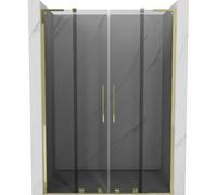 Mexen Velar L Duo puertas de ducha correderas 150 cm, grafito, dorado - 871-150-003-42-50 51786 5905315342874