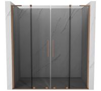 Mexen Velar L Duo puertas de ducha correderas 200 cm, grafito, cobre cepillado - 871-200-003-42-65 51997 5905315343093