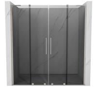 Mexen Velar L Duo puertas de ducha correderas 200 cm, grafito, níquel cepillado - 871-200-003-42-97 52050 5905315343338
