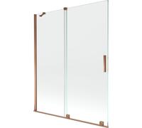 Mexen Velar mampara de bañera de 2 hojas corredera 140 x 150 cm, transparente, oro rosa - 896-140-000-01-60 24486 5905315221308