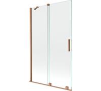 Mexen Velar mampara de bañera de 2 hojas correderas 110 x 150 cm, transparente, cobre cepillado - 896-110-000-01-65 24511 5905315221421