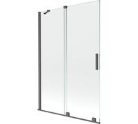 Mexen Velar mampara de bañera de 2 hojas correderas 120 x 150 cm, transparente, gris pistola cepillado - 896-120-000-01-66 24548 5905315221582