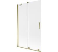 Mexen Velar mampara de bañera de 2 hojas deslizante 110 x 150 cm, escarcha, dorado - 896-110-000-31-50 41259 5905315271587