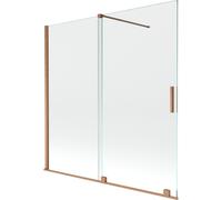 Mexen Velar mampara de bañera de 2 hojas deslizante 160 x 150 cm, transparente, cobre cepillado - 896-160-000-01-65 24523 5905315221476