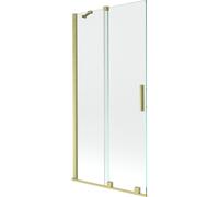 Mexen Velar mampara de bañera de 2 hojas deslizante 95 x 150 cm, transparente, dorado cepillado - 896-095-000-01-55 24452 5905315221100