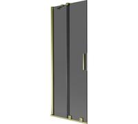 Mexen Velar mampara de baño corredera de 2 hojas 70 x 150 cm, grafito, dorado - 896-070-000-41-50 41572 5905315272515