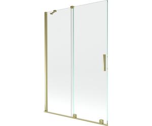 Mexen Velar mampara de baño plegable de 2 hojas, 120 x 150 cm, transparente, dorado - 896-120-000-01-50 24420 5905315220981