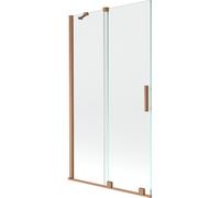 Mexen Velar mampara de ducha corredera, 2 hojas, 100 x 150 cm, transparente, cobre cepillado - 896-100-000-01-65 24508 5905315221414