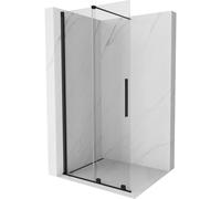 Mexen Velar mampara de ducha corredera Walk-in 100 x 200 cm, transparente 8 mm, negra - 871-100-000-03-70 24010 5905315215000